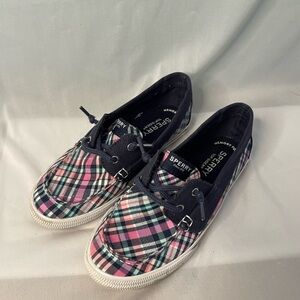 Girl’s TOP-SIDER SPERRY boat shoes • LOUNGE AWAY JR PLAID size 2‎